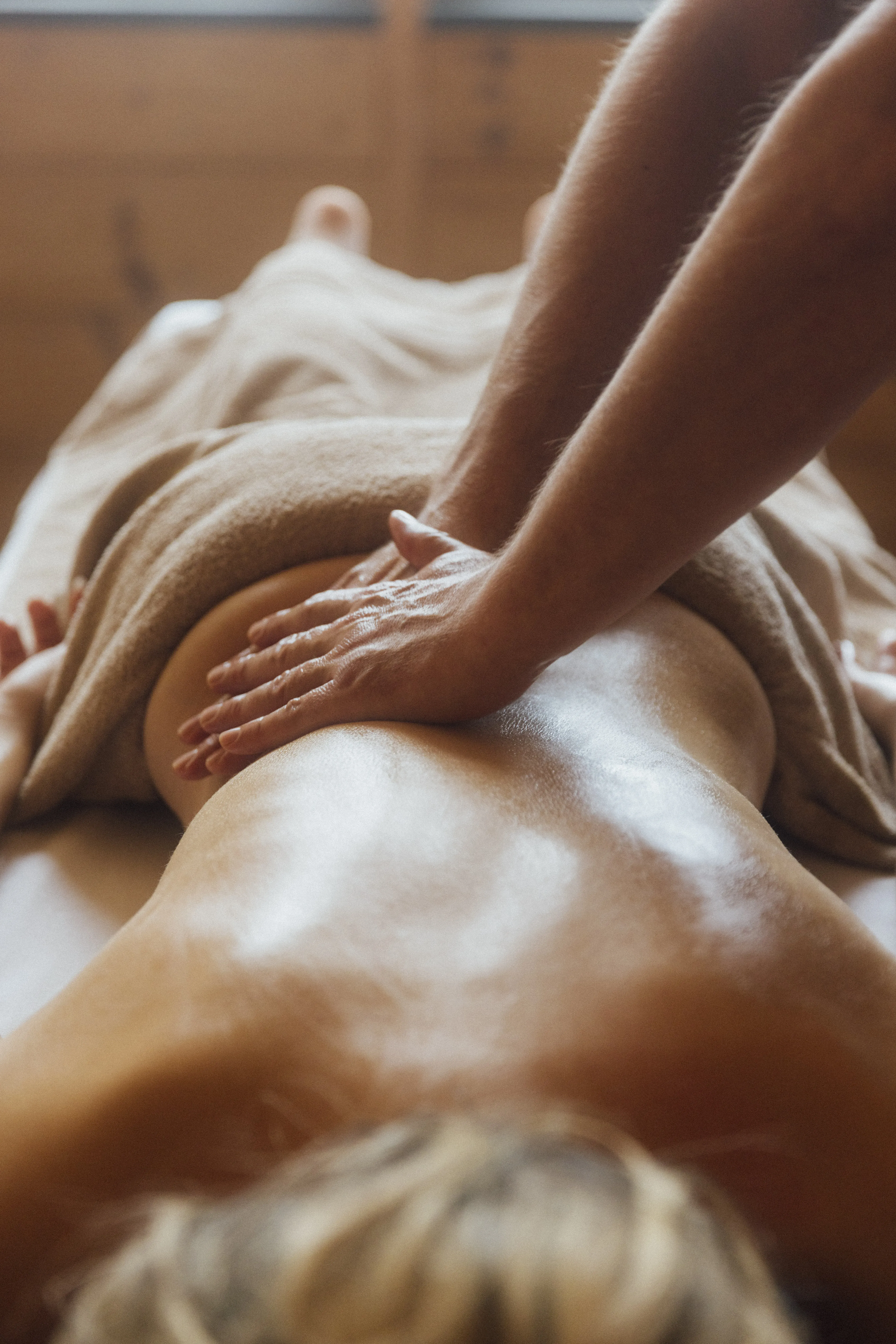 Woman enjoying a massage